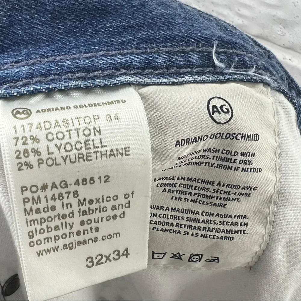 AG Adriano Goldschmied The Graduate Tailored Leg Men's Jeans 32 X 34 Medium Wash